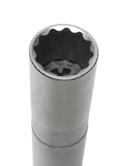 Zundkerzen-Einsatz mit Magnet, Zwolfkant, lang Antrieb Innenvierkant (3/8) SW 14 mm