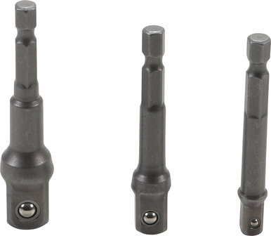 3-teiliges Adapter Set f&uuml;r Elektrobohrer, 1/4 - 3/8 - 1/2