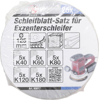 Schleifbl&auml;tter f&uuml;r Exzenterschleifer 25-tlg.