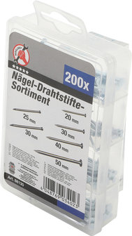 Nagel-/Drahtstifte-Sortiment 200-tlg