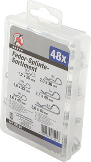 Federsplinte-Sortiment &Oslash; 1,2 - 3,0 mm 48-tlg