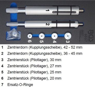 Kupplungs-Zentrierwerkzeug-Satz fur LKW 6 tlg