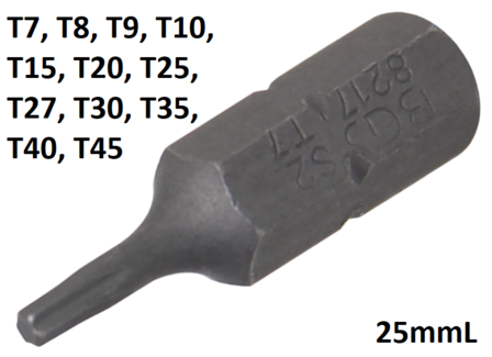 Bit Antrieb Au&szlig;ensechskant (1/4) T-Profil (fur Torx)