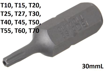 Bit Antrieb Au&szlig;ensechskant (5/16) T-Profil (fur Torx) mit Bohrung