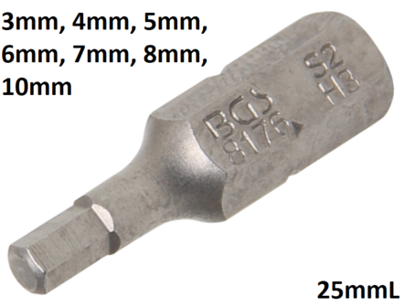 Bit Antrieb Au&szlig;ensechskant 6,3mm (1/4) Innensechskant