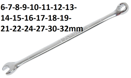 Maul-Ringschlussel extra lang SW Metrische Freigabe 6 - 32mm