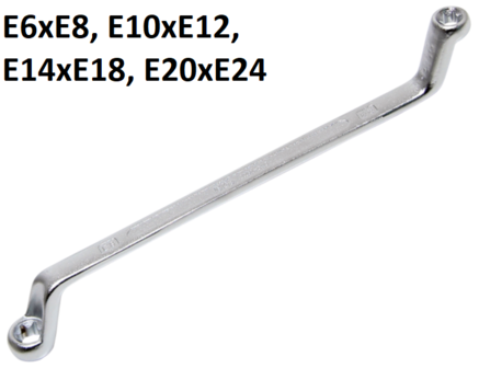 Doppel-Ringschlussel mit E-Profil-Ringkopfen gekropft SW  E6xE8 - E20xE24mm