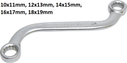 S-Form Doppel-Ringschlussel Zwolfkant SW