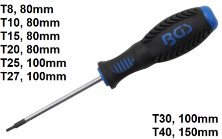 Schraubendreher T-Profil (fur Torx) mit Bohrung T8 - T40