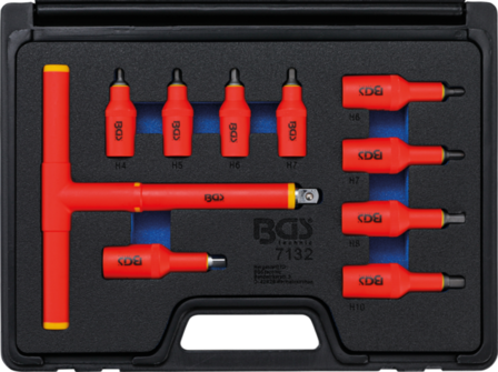 VDE-Bit-Einsatz-Satz Antrieb Innenvierkant (3/8) (1/2) Innensechskant 4 - 10 mm 10-tlg