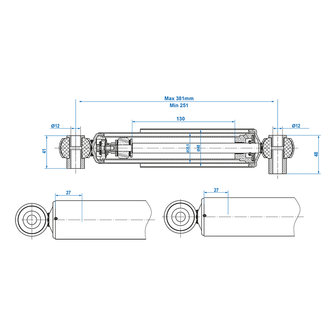 Sto&szlig;dampfer 1300-1700kg CC 250-380 - Satz mit 2 Stuck