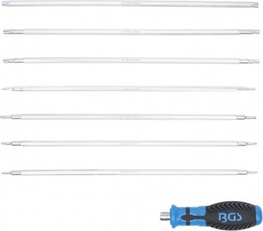 Schraubendreher-Satz mit Wechselklingen T-Profil (fur Torx) / T-Profil (fur Torx) mit Bohrung 8-tlg