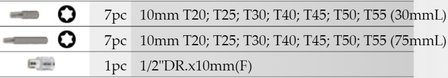 Bit-Set Torx 15 Teile