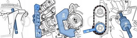 Werkstattwageneinlage 2/3: Motor-Einstellwerkzeug-Satz f&uuml;r BMW M42, M43, M50, M52, M60, M51
