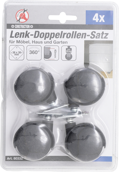 Doppel-Lenkrollen-Set 40 mm, 4-tlg