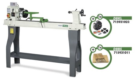 Holzdrehbank DB1100, Spannfutter und Schwenkmei&szlig;el