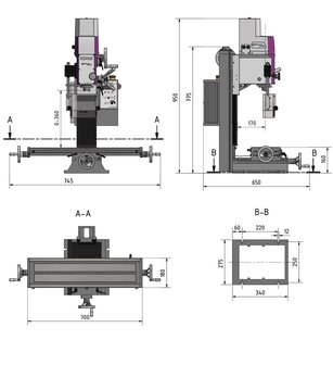 Bohrfraser 480x175x370 mm