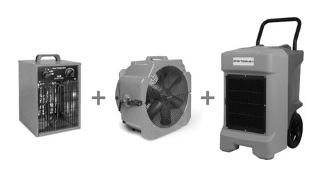 Paket BDE95 Waschetrockner + MV500PPL Ventilator + WEL33 Hei&szlig;luftgeblase