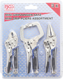 3-teilige Mini-Verriegelungszangen Set