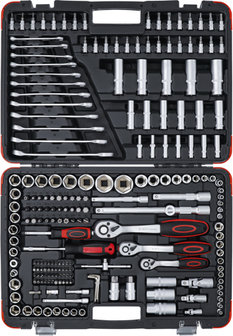 Steckschlussel-Satz Antrieb 6,3 mm (1/4) / 10 mm (3/8) / 12,5 mm (1/2) 216-tlg