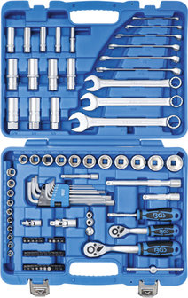 Steckschl&uuml;ssel-Satz Sechskant Antrieb 6,3 mm (1/4) / 10 mm (3/8) Zollgr&ouml;&szlig;en 92-tlg.