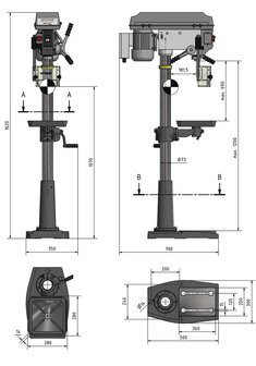 S&auml;ulenbohrmaschine Durchmesser 25 mm 1x230V