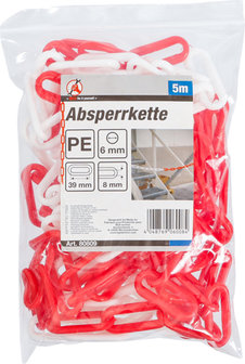 Absperrkette Rot-Wei&szlig; Kunststoff 5 m