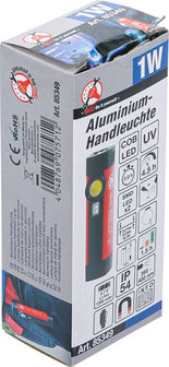COB-LED / UV-Aluminium-Handleuchte 1 W