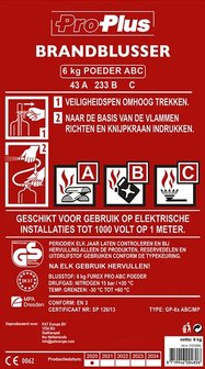 Feuerloscher 6kg ABC Pulver NL + Manometer