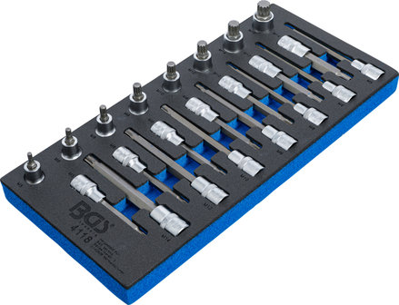 Werkzeugfach 1/3: Bit-Steckschl&uuml;sselsatz 12,5 mm (1/2 Zoll) Spline (f&uuml;r XZN) 22-tlg.