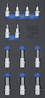 Werkzeugschale 1/3: Bit Steckschl&uuml;sselsatz Innensechskant 12,5 mm (1/2) 12 Stck