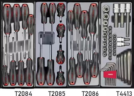 Roter Werkzeugwagen mit 8 Schubladen und 286 Werkzeugen