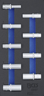 Werkzeugablage 1/3: Steckschl&uuml;ssel, Sechskant 12,5 mm (1/2) 10 - 24 mm tief 9 Stck.