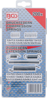 Federn-Sortiment Zug- und Druckfedern 200-tlg.