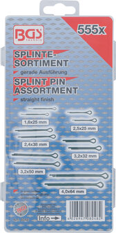 Splinte-Sortiment &Oslash; 1,6 - 4,0 mm 555-tlg.