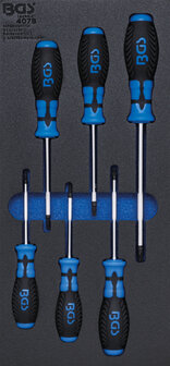 Werkzeugschale 1/3: Schraubendreher T-Star (f&uuml;r Torx) 6 St&uuml;ck