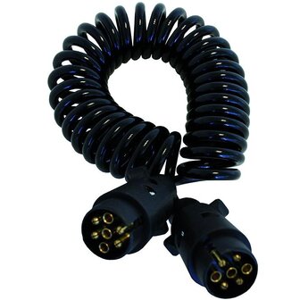 Spiralkabel 3M mit 2x Stecker 7-polig PVC