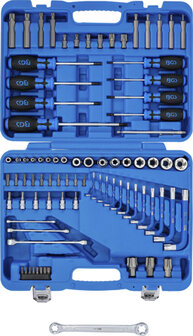 Werkzeugsortiment 6,3 mm (1/4) + 12,5 mm (1/2) E-Profil / T-Profil (f&uuml;r Torx) 84-tlg