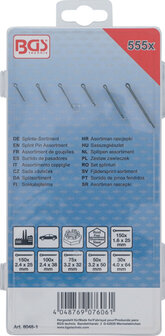 Splinte-Sortiment Edelstahl &Oslash; 1,6 - 4,0 mm 555-tlg