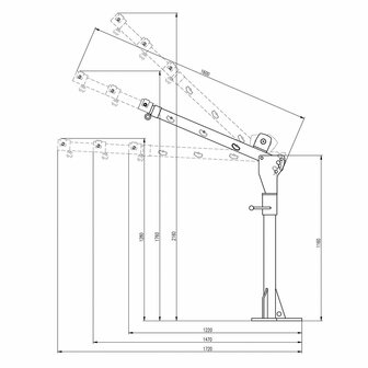 Mobilkran 300 kg mit Handwinde