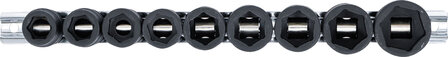 Impact Socket Set, Hexagon, extra flach 12,5 mm (1/2) Antrieb 13 - 24 mm 9 Stck.