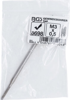 Gewindebohrer M3 x 0,5 x 100 mm L&auml;nge, ab BGS 8698