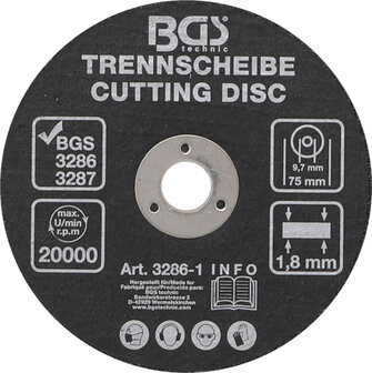 Trennscheibe | &Oslash; 75 x 1,8 x 9,7 mm