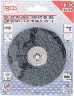 Abrasiv-Schleifscheibe schwarz &Oslash; 100 mm Aufnahmebohrung 8 mm