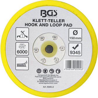 Klett-Teller fur Art. 9345 durchmesser 150mm