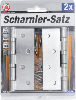 Scharnier-Satz Edelstahl 100 x 40 mm 2-tlg