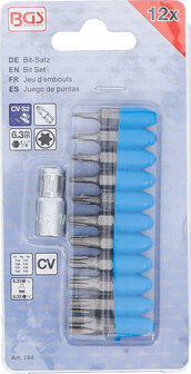 Bit-Satz | Antrieb Au&szlig;ensechskant 6,3 mm (1/4) | Abtrieb T-Profil (f&uuml;r Torx) | 11-tlg.