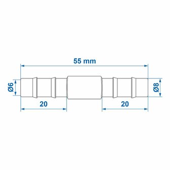 Schlauchverbinder gerade 8mm pro Stuck