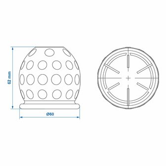 Anhangerkupplungskappe Golfball schwarz