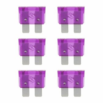 Standard 3A violette Flachsicherungen  6 Stuck